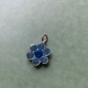 Blue crystal Flower Pendant in two shades of blue
